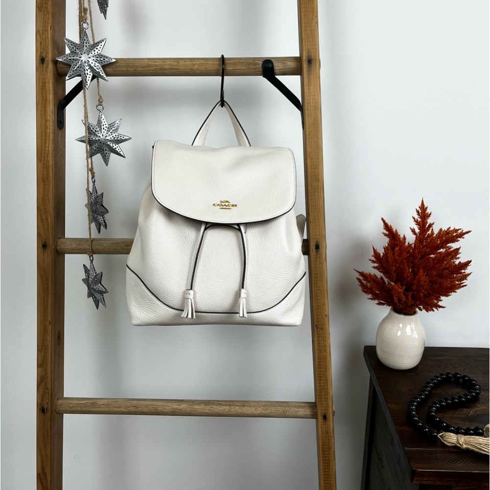 Coach Elle Leather Daypack Backpack Purse In White Ch… Gem